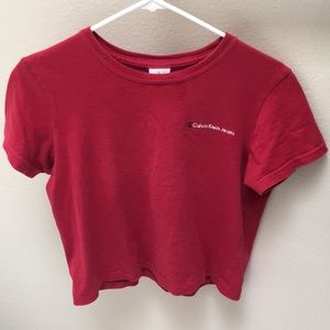 Red simple Calvin Klein jean top
